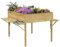Outsunny Mesa de Cultivo de Madera Huerto Urbano Elevado 122x91,5x89 cm con 2 Estantes Plegables Tela no Tejida para Cultivo Plantas Flores Verduras Natural