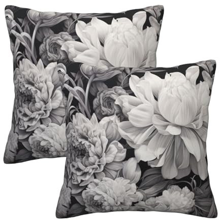 Ogniwo Dekokissen mit Blumenmuster, weich, quadratisch, für Couch, Sofa, Bett, Schlafzimmer, Wohnzimmer, 30,5 x 30,5 cm