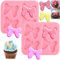 2PCS Moules à Fondant d’Arc en Silicone, Moule à Décor de Chocolat Bowknot Bow Sucre Silicone Fondant Chocolat Moules Moules de Noeud à Fondant Chocolat Bonbons Bow Silicone Fondant chocolat Moules
