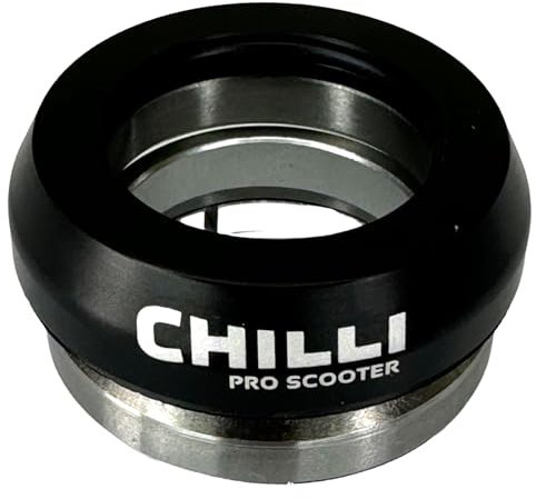 Chilli Pro Scooters Stunt-Scooter I BMX I auch für Reaper IHC Spider I Full Intergrated 1-1/8 Steuersatz I Tret Roller I Headset I Kugelager Tall Schwarz
