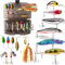 TABKSOLA Angelköder Set, Raubfisch Köder Set mit Kunststoffköderbox Geeignet für alle Gewässer,Verschiedene Hochwertige Köder, Angler.
