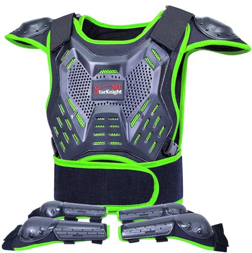 StarknightMT Attrezzature per moto da fuoristrada per bambini – Attrezzature da motociclista per bambini, equitazione, motocross – Protezione per il petto per ragazzi e ragazze, per ciclismo,