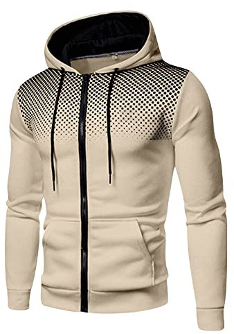 Zipper Hoodie Sweatjacke Herren Kapuzenpullover für Herren Kapuzenpullover Lose Sweatshirt mit Taschen Atmungsaktive Kaputzenpulli Casual Pullover Langarm Basic Sweatshirt Pullover mit Kapuze