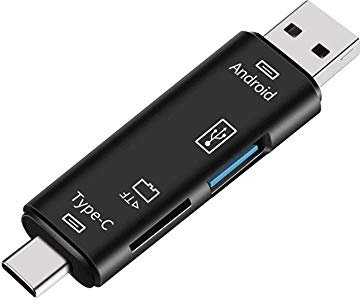 Uooduby 5-En-1Multifonction OTG Lecteur De Carte Micro-SD/Carte SD/Support De Lecteur USB TF Android Type-C Phone/Ordinateur/Type-C Universel