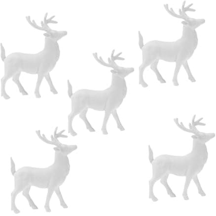 Warmhm 5 Stück Hirsch-figuren, Spielzeug, Realistische Hirsch-statuen, Waldtiere, Miniatur-waldtiere, Figuren, Kuchendekorationen Für Weihnachtsfeiern