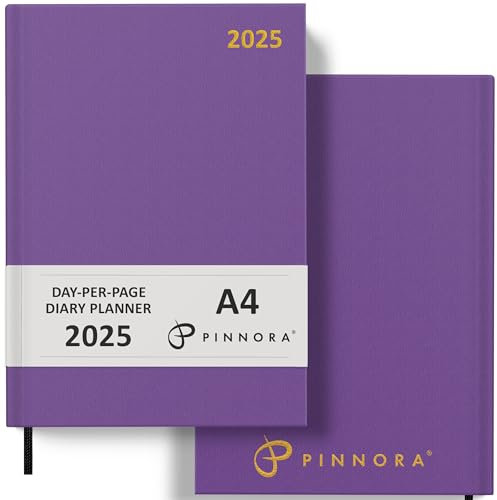 Pinnora Terminplaner 2025 A4 Tag pro Seite, Mauve Jahresplaner Organizer Terminplaner 2025 Tag pro Seite, Planer 2025, Zuhause, Schule & Büro, fester Einband 2025 Tagebücher, A5 & A4 2025 Tagebuch in