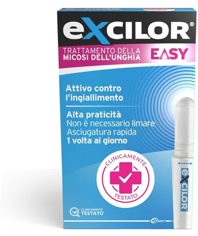 Excilor Easy, Trattamento della Micosi dell'Unghia Attivo contro l'Ingiallimento, con Penna di Precisione Pratica e Veloce