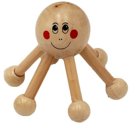 Masajeador De Cuero Cabelludo De Madera - Masajeador De Cabeza Con Forma De Araña De Seis Patas Relax Del Cuero Cabelludo - Masajeador Portátil, Herramienta De Relajación Manual Para Cabeza, Cintura,
