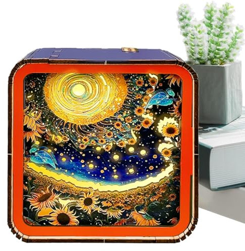 Samuliy Jigsaw Puzzle with Night Light - Scenery Puzzle Nightlight | Dimmable Nightlight, Home Decoration for Bedroom, Living Room, Study