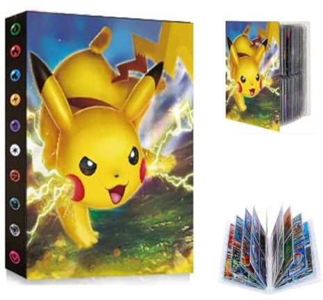 Sammelalbum für Pokemon, Sammelkarten Album 4 Taschen 30 Seiten 240 Karten Kapazität