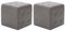 SDWEHO7 2er Set Retro-Nachttisch mit dekorative Knopf-Tufting, Sitz, Fußhocker für Schlafzimmer Wohnzimmer, Beistelltisch, Couchtisch, Sofatisch, Grau 30x30x30 cm Kunstleder