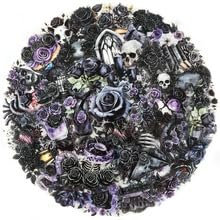 50Stück Transparent Gothic Schwarze Rose Aufkleber für Kühlschrank,Fahrrad,Gepäck,Motorrad, Skateboard,Laptop,Niedliche Blumen Wasserdicht Decal,Jungen Kinder Geschenk,Retro Pflanzen Sticker