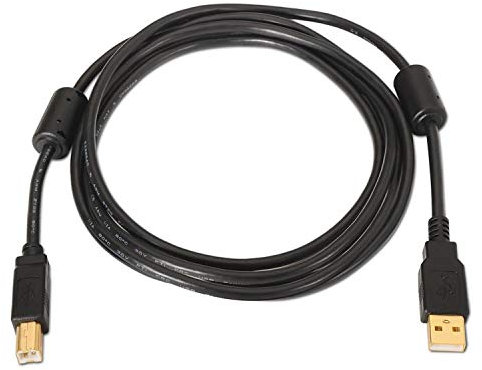 Watio Wave Câble USB 2.0 type A/m vers b/m de 5 m, noir, idéal pour connecter des imprimantes et autres appareils électroniques. *