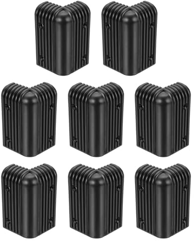 sourcing map 8Pcs 3.07 x 1.89 Speaker Corner Protectors, Plastic Right Angle Protector Thickening Speaker for Cabinet Guitar Amplifier Stage Speakers, Black