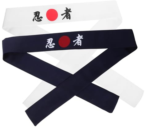2 Japanische Stirnbänder aus Baumwolle, für Sushi Chef Kostüm