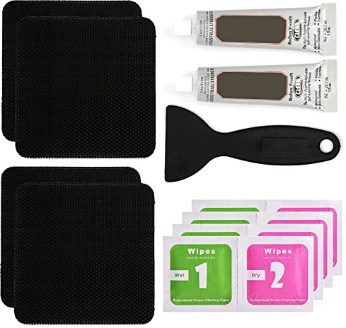 Veesper 15-teiliges Trampolin-Reparaturset, 10, 2 x 10, 2 cm, quadratisches Flicken-Set, Mehrzweck-Trampolin-Flicken-Set für Pannen, Risse, Stoffreparatur im Freien