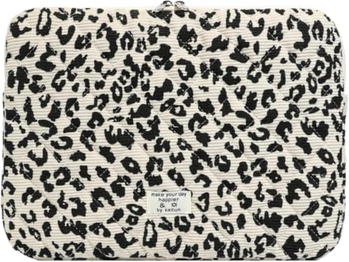 Starnearby Housse Ordinateur Léopard, Pochette Ordinateur 13-14 Pouces | Matelassée, Compatible avec MacBook Air 13 Pouces, MacBook Pro 13 14 Pouces M5 M4 M3 M2 M1, MacBook Neo 13 Pouces