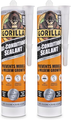 Gorilla 1144110 All Conditions Sealant Silicone Clear 295ml (Pack of 2)