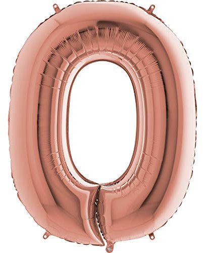 Grabo XXL Riesen Zahlen Folienballon 102 cm (40) Farbauswahl – Perfekte Deko für Geburtstage, Jubiläen & Feiern – Happy Birthday Party-Highlight - für Helium und Luft! Wiederverwendbar! (Rosegold, 0)