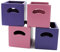 Melody Jane Dolls House 4 Modern Purple & Pink Cube Storage Boxes Miniature 1:12