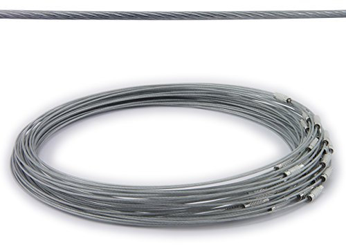 WEBandBUY 5 Halsreifen aus Stahl Schraubverschluss Länge ca. 45 cm Silber