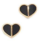 Kate Spade New York Small Heart Studs Heritage Spade - Black