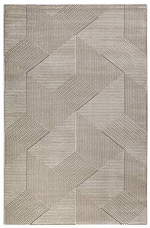 Esprit Home I Kurzflor Teppich aus Polyester und Polypropylen I Velvet Groove I Beige | (80 x 150 cm)