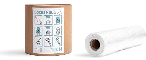 LOCKSMELL recharge de poubelle à couches (100m) compatible avec Tommee Tippee Sangenic et autres cartouches de poubelle à couches + TUBE RECHARGE