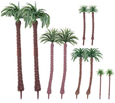 Artibetter 10pcs plastica Albero di Palma da Cocco Modello Alberi Artificiali Layout Foresta pluviale per Treno Modello architettura ferroviaria Diorama Paesaggio Fai da Te Paesaggio