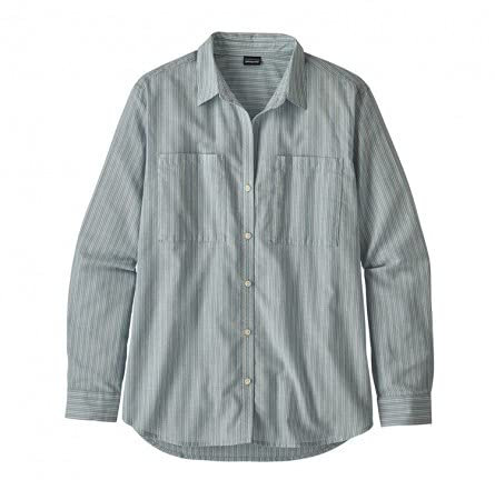 Patagonia W's LW A/C Buttondown Top, Damen L einfaches Grübchen: Berlin blau