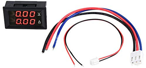 Voltmetro digitale amperometro a 3 cifre DC 0-100V 50A / 10A, pannello doppio LED con misuratore amperometro in plastica(Rosso e rosso-10A)