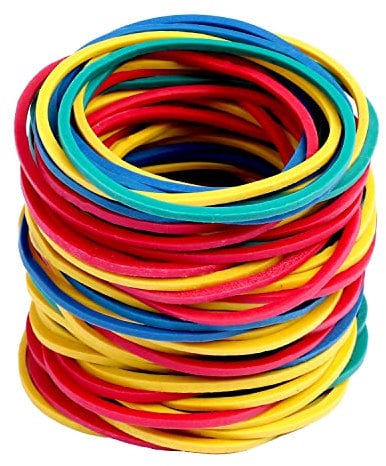 600 PCS Elastic Bands, Colorful Strong Rubber Bands Size 38mm High Elasticity Rubber Bands for Pens Paper Office Home School Supplies