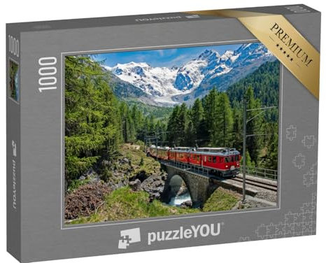 puzzleYOU: Puzzle 1000 Teile „Bernina Express, Schweiz“ – aus der Puzzle-Kollektion Lokomotive