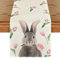 Artoid Mode Tulpe Hase Ostern Tischläufer, Waschbar Modern Frühling Küche Esstisch Dekoration für drinnen und draußen Urlaub Party Wohnzimmer Dekor 40 x 140 cm