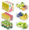 Yitriden 6 Packs Fridge Organisers Bins, Clear Plastic Food Storage Containers with Handles, Perfect Kitchen Organization or Pantry Storage, for Freezer, Kitchen, Countertops, Cabinets
