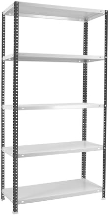 Simon Rack Metallregal 2000x1000x400 mm - Comfort | 5 Höhen, Metallablage, Biegepunkt 100 kg, Korrosionsschutzlackierung, Montage mit Schrauben, Anthrazit/Weiss