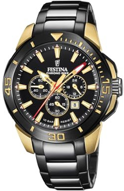 Festina Herren Analog Quarz Uhr mit Edelstahl Armband F20644/1