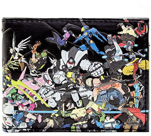 Pharah Omnic Crisis Heldenshooter-Trupp Montage Geldbörse/Geldbeutel Bi-Fold ID- & Kartenhalter, Schwarz