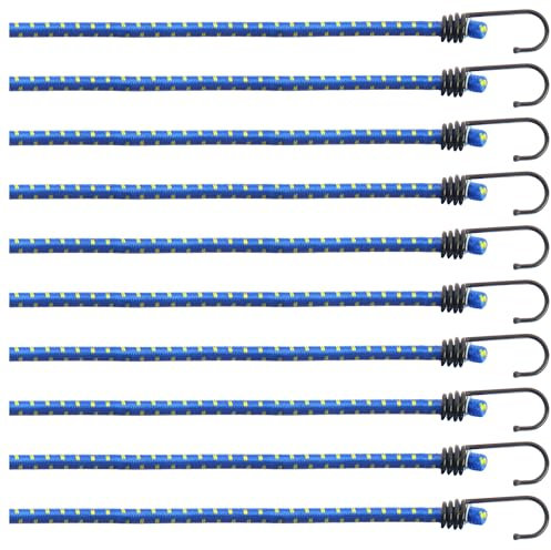 com-four® 10-teiliges Set Gummispanner - Gepäckspanner - Expander mit Haken - Spanngummi zur Ladungssicherung - Spanngurt