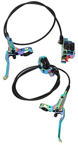 Keenso Hydraulisches Scheibenbremsen-Set, 4-Kolben-Hydraulikbremse aus Aluminiumlegierung Vorne und Hinten für Mountainbikes (Mehrfarbig)