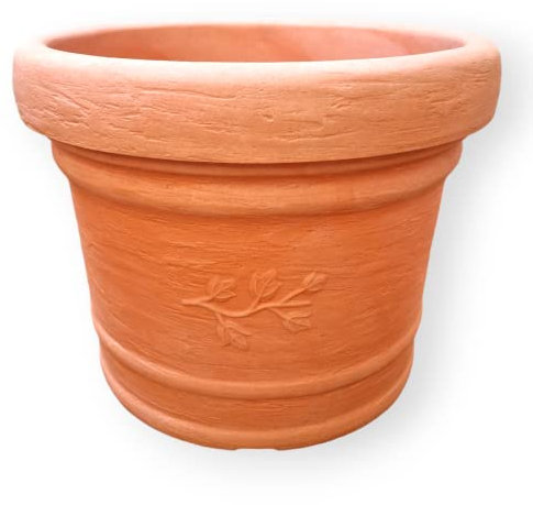 Terrastone Kunststoff Pflanzkübel - 60x56x45cm Blumenkübel wetterfest - Übertopf Pflanzgefäß mit Dekor für Garten und Balkon (60cm)