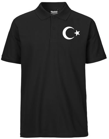 Huuraa Männershirt Türkei Halbmond und Stern Geschenk Größe M Black Bio Baumwolle Fairtrade Türkei Präsent