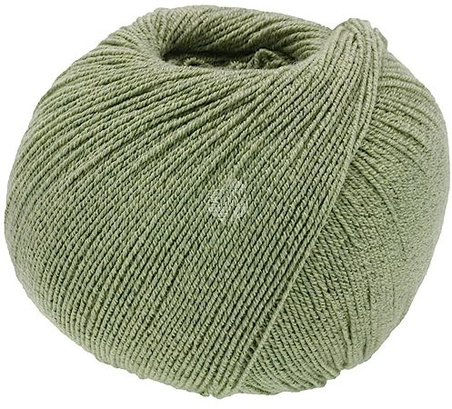 LANA GROSSA Meilenweit Cotton Bamboo | 4-fädiger Bambus Klassiker, waschmaschinenfest | Handstrickgarn aus 40% Baumwolle, 25% Schurwolle, Viskose | 100g Wolle zum Stricken & Häkeln | 420m Garn FB25