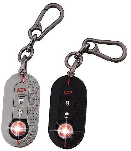 ERMWALR 2 Stück Autoschlüsselhüllen, Schlüsselanhänger, passend für FIAT 3 Tasten 500 500L Brava Bravo Doblo Ducato Panda Palio Qubo Scudo Sedici Stilo Lancia, klappbarer Schlüsselanhänger (Fia-BG)