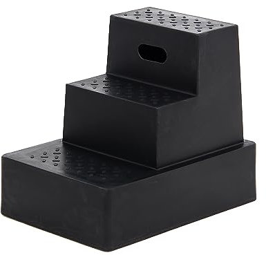 Aufstiegshilfe mit 3 Stufen. Schwarz
