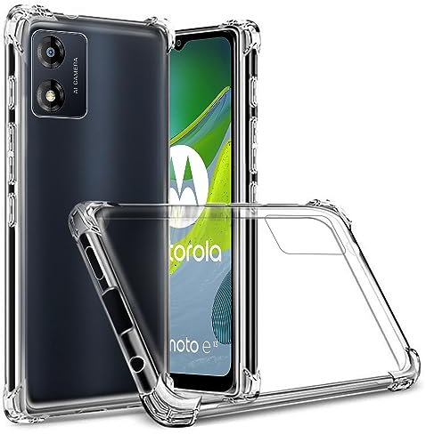 gueche Compatible with Motorola Moto E13 Case, Crystal Clear Shockproof Phone Cover, Soft TPU Protective Ultra thin Slim Fit, Smartphone Case For E13 Cell Phone Cases-Transparent 6.5-Inch