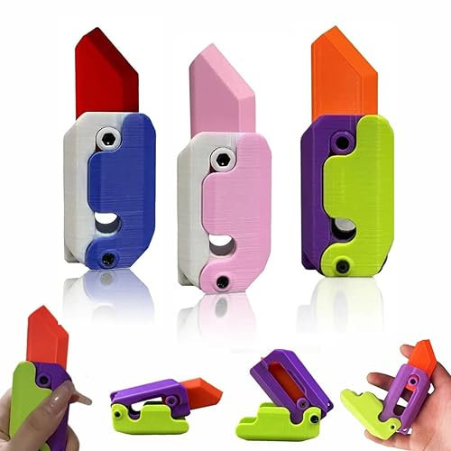 Gravity Knife Toy,3D Printing Fidget Knife Toy,Gravity Knife Toy,Plastic Fidget Toys,3D Printed Gravity Knife Fidget Toy,3D Printed Plastic Knife,Turnip Knife Carrot Knife Toy (3PC-02)