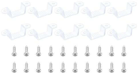 PATIKIL Clips De Fixation Pour Bande Lumineuse Led Lot De 50 Supports De Montage Avec Vis Pour Câble Ruban brillant Néon Rgb De 16Mm-19Mm Translucide