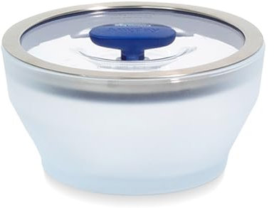 Anyday 4-Cup Microwave Cookware & Glass Container with Glass Lid, Plastic-Free Deep Food Storage | Stackable Airtight Steamer with Vented Lid for Microwave-Safe Reheating, Steaming Vegetables & Rice