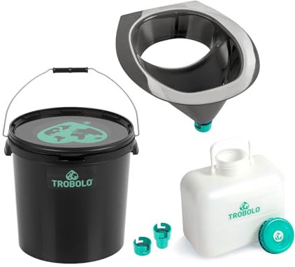 TROBOLO DIY Composting Toilet Set with Urine Diverter and Containers, Build Your Own Urine-Diverting Dry Toilet